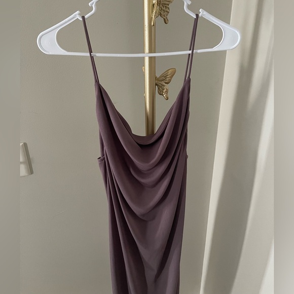 Zara Satin Cowl Neck Midi Slip Dress — Mauve — Size Medium - Picture 5 of 10